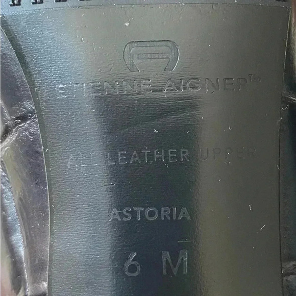 Etienne Aigner Astoria Square Toe Black Heels size 6 - Picture 4 of 9